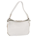 Salvatore Ferragamo Hand Bag Leather White Silver Auth 189382A-1