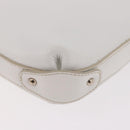 Salvatore Ferragamo Hand Bag Leather White Silver Auth 189382A-16