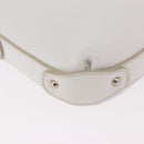 Salvatore Ferragamo Hand Bag Leather White Silver Auth 189382A-17