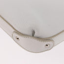 Salvatore Ferragamo Hand Bag Leather White Silver Auth 189382A-9