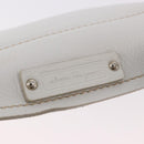 Salvatore Ferragamo Hand Bag Leather White Silver Auth 189382A-18