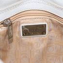 Salvatore Ferragamo Hand Bag Leather White Silver Auth 189382A-19