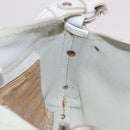 Salvatore Ferragamo Hand Bag Leather White Silver Auth 189382A-20