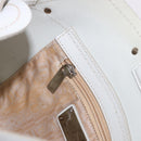 Salvatore Ferragamo Hand Bag Leather White Silver Auth 189382A-22