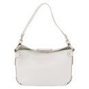 Salvatore Ferragamo Hand Bag Leather White Silver Auth 189382A-13