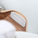 Salvatore Ferragamo Hand Bag Leather White Silver Auth 189382A-12