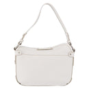 Salvatore Ferragamo Hand Bag Leather White Silver Auth 189382A-2