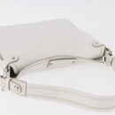 Salvatore Ferragamo Hand Bag Leather White Silver Auth 189382A-7