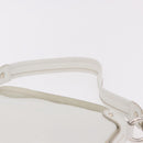 Salvatore Ferragamo Hand Bag Leather White Silver Auth 189382A-14