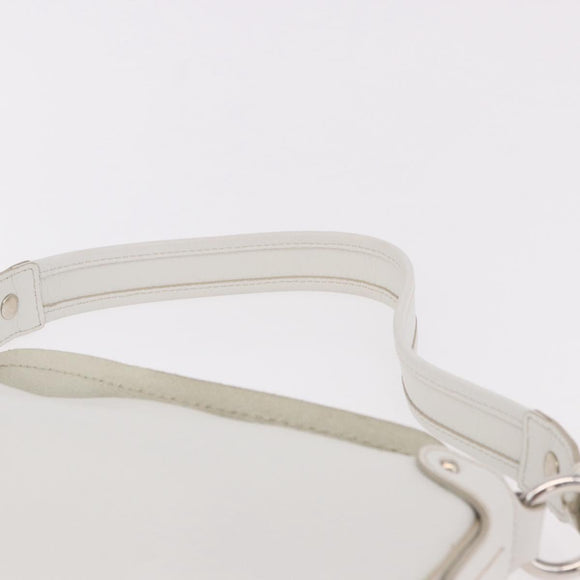 Salvatore Ferragamo Hand Bag Leather White Silver Auth 189382A