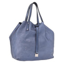 TIFFANY&Co. Reversible Hand Bag Suede Leather Blue Auth 189384-1