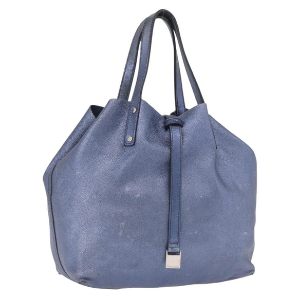 TIFFANY&Co. Reversible Hand Bag Suede Leather Blue Auth 189384