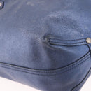 TIFFANY&Co. Reversible Hand Bag Suede Leather Blue Auth 189384-9