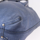 TIFFANY&Co. Reversible Hand Bag Suede Leather Blue Auth 189384-14