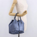 TIFFANY&Co. Reversible Hand Bag Suede Leather Blue Auth 189384-19