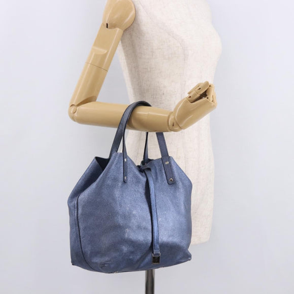 TIFFANY&Co. Omkeerbare Handtas Suède Leer Blauw Origineel 189384