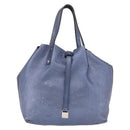 TIFFANY&Co. Reversible Hand Bag Suede Leather Blue Auth 189384-13
