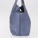 TIFFANY&Co. Reversible Hand Bag Suede Leather Blue Auth 189384-3