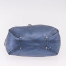 TIFFANY&Co. Reversible Hand Bag Suede Leather Blue Auth 189384-5