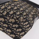 Christian Dior Trotter Canvas Shoulder Bag Navy Gold Auth 189386A-14