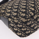 Christian Dior Trotter Canvas Shoulder Bag Navy Gold Auth 189386A-15