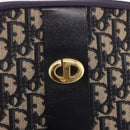 Christian Dior Trotter Canvas Shoulder Bag Navy Gold Auth 189386A-17