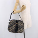 Christian Dior Trotter Canvas Shoulder Bag Navy Gold Auth 189386A-20