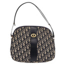 Christian Dior Trotter Canvas Shoulder Bag Navy Gold Auth 189386A-13