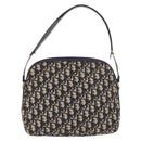 Christian Dior Trotter Canvas Shoulder Bag Navy Gold Auth 189386A-2