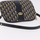 Christian Dior Trotter Canvas Shoulder Bag Navy Gold Auth 189386A-6