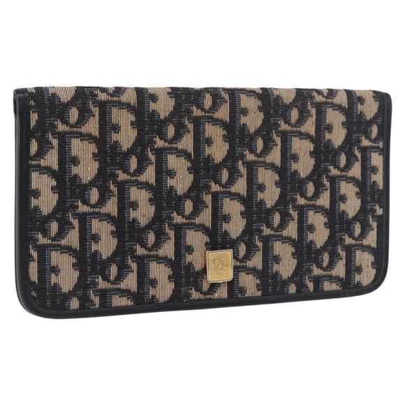 Christian Dior Trotter Canvas Passport Case Navy Auth 189387A