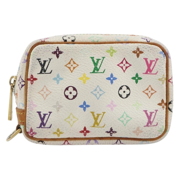 LOUIS VUITTON Monogram Multicolor Trousse Wapity Pouch White M58033 Auth 189388