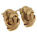 CHANEL COCO Mark Earring Metal Gold Tone CC Auth 189389-1