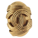 CHANEL COCO Mark Earring Metal Gold Tone CC Auth 189389-3