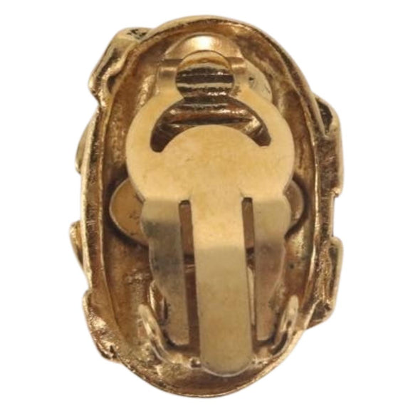 CHANEL COCO Mark Earring Metal Gold Tone CC Auth 189389