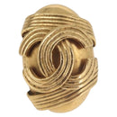 CHANEL COCO Mark Earring Metal Gold Tone CC Auth 189389-7