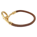 HERMES Jumbo Bracelet Leather Brown Gold Auth 189396-4