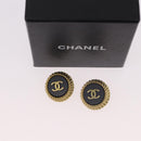 CHANEL Earring Metal Gold Tone CC Auth 189398V-14
