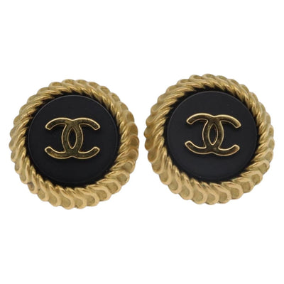 CHANEL Earring Metal Gold Tone CC Auth 189398V - 0