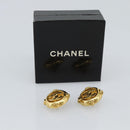 CHANEL Earring Metal Gold Tone CC Auth 189402M-12