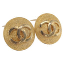 CHANEL Earring Metal Gold Tone CC Auth 189408-1
