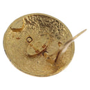CHANEL Earring Metal Gold Tone CC Auth 189408-10