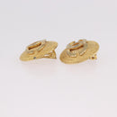 CHANEL Earring Metal Gold Tone CC Auth 189408-12