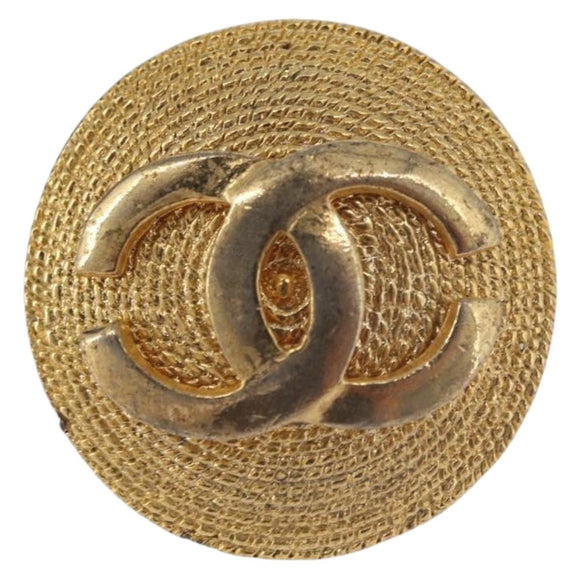 CHANEL Earring Metal Gold Tone CC Auth 189408
