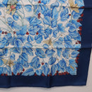 HERMES Carre 90 Scarf ”I`ARBRE de SOiE” Silk Blue Auth 189417M-10
