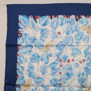 HERMES Carre 90 Scarf ”I`ARBRE de SOiE” Silk Blue Auth 189417M-17