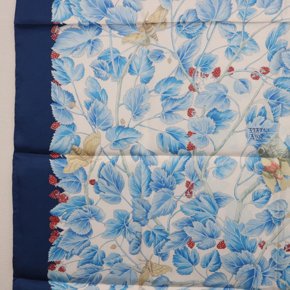 HERMES Carre 90 Scarf ”I`ARBRE de SOiE” Silk Blue Auth 189417M