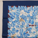 HERMES Carre 90 Scarf ”I`ARBRE de SOiE” Silk Blue Auth 189417M-2