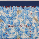 HERMES Carre 90 Scarf ”I`ARBRE de SOiE” Silk Blue Auth 189417M-3