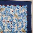 HERMES Carre 90 Scarf ”I`ARBRE de SOiE” Silk Blue Auth 189417M-4
